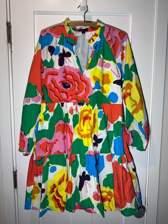 J. Crew Dresses & Skirts - J. Crew Pink Yellow Blue Green Floral Waistband Skirt with Pockets Summer Fun M